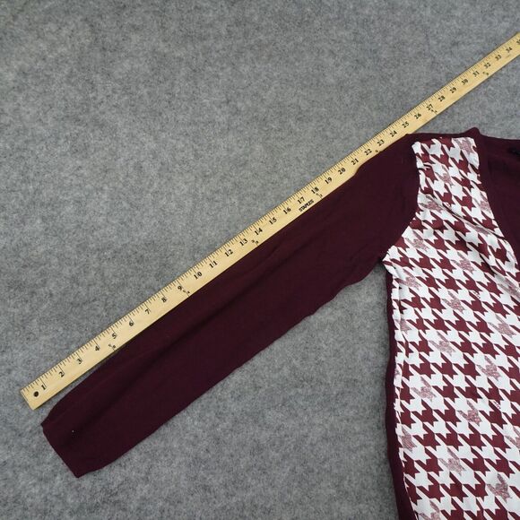 Tommy Hilfiger Sweater Womens Medium Cardigan Houndstooth Luxury Wool B - Picture 5 of 14